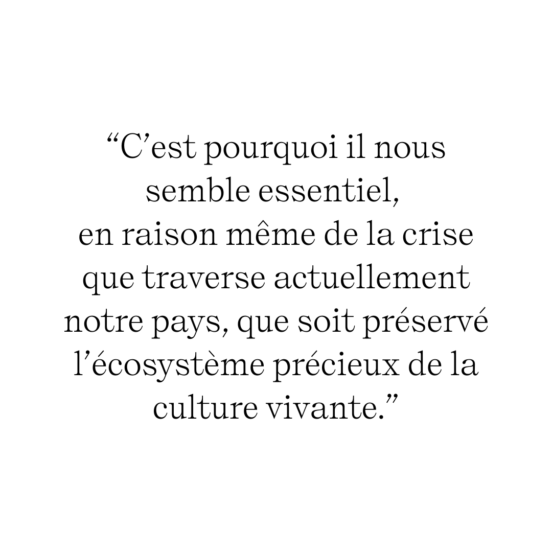 Extrait de la tribune pour le spectacle vivant